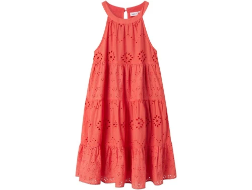 Name It kjole spiced coral i broderie anglaise